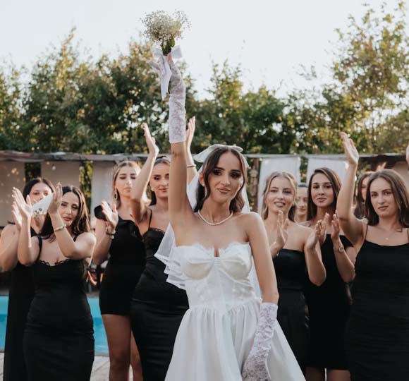 flower toss at a bridal shower