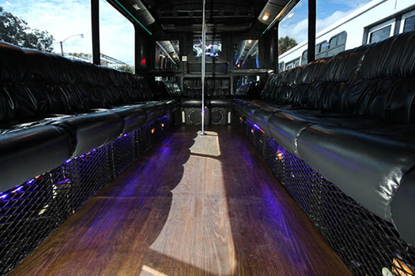 limo bus leather seats