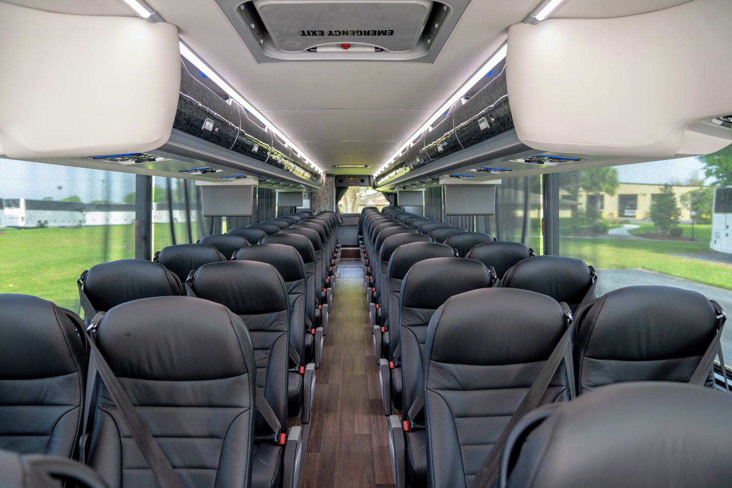 Interior charter bus