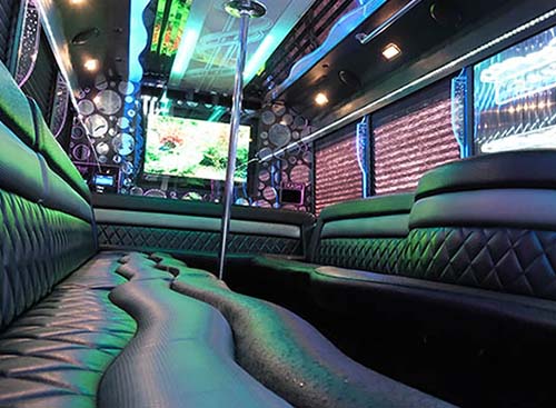 limo bus with plush seating
