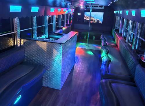 party bus with standing bar areas